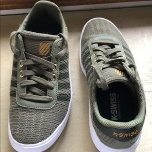 Brand new Olive green K-Swiss sneakers. Size 7